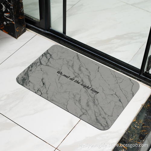 Instant dry water absorbent soft diatomite bath mat